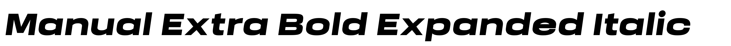 Manual Extra Bold Expanded Italic